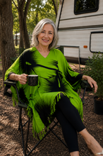Load image into Gallery viewer, Outline Lime Kaftan Top. One Size Fits All.