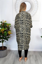 Load image into Gallery viewer, Long Black Leopard Black Cape/Kimono. Free Size