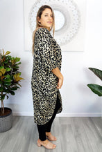 Load image into Gallery viewer, Long Black Leopard Black Cape/Kimono. Free Size