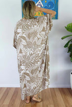Load image into Gallery viewer, Sundrenched Betelnut Taupe Long Kaftan Dress.  One Size Fits All.