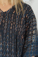 Load image into Gallery viewer, Sundrenched Long Kaftan Dress Midnight Crackle Tie Dye. One Size Fits All.