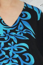 Load image into Gallery viewer, Sundrenched Florida Turquoise & Black Long Kaftan Dress – One Size Fits All
