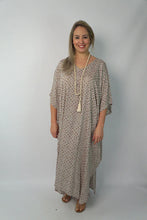 Load image into Gallery viewer, Sundrenched Links Taupe Long Kaftan Dress. One Size Fits All.