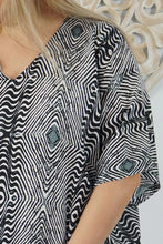 Load image into Gallery viewer, Sundrenched Papua Black Long Kaftan Dress. One size fits all.