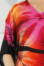 Load image into Gallery viewer, Sundrenched Sunshine Pink Floral Long Kaftan Dress. One Size Fits All.