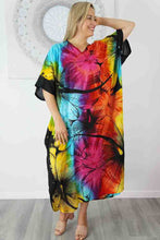 Load image into Gallery viewer, Sundrenched Sunshine Rainbow Floral Long Kaftan Dress. One Size Fits All.