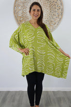 Load image into Gallery viewer, Kaftan Top in Half Moon Lime . One Size Fits All.
