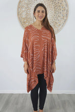 Load image into Gallery viewer, Kaftan Top In Half Moon Terracotta. One Size Fits All.