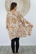 Load image into Gallery viewer, Kaftan Top in Honiara Tan & White. One Size Fits All.