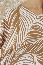 Load image into Gallery viewer, Kaftan Top in Honiara Tan & White. One Size Fits All.