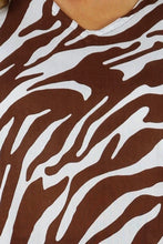 Load image into Gallery viewer, Kaftan Top in Zebra Brown. One Size Fits All.