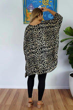 Load image into Gallery viewer, Vibrant Leopard Black Kaftan Top. One Size Fits All.