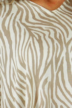Load image into Gallery viewer, Kaftan Top Madagascar Taupe Print. One Size Fits All.