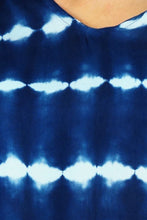 Load image into Gallery viewer, Kaftan Top Nirvana Navy Tie Dye Print. One Size Fits All.