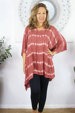 Load image into Gallery viewer, Kaftan Top Nirvana Sienna Tie Dye Print. One Size Fits All.