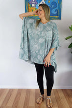 Load image into Gallery viewer, Kaftan Top in Palm Cove Grey. One Size Fits All.