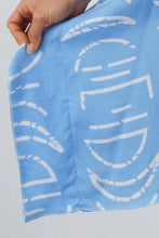 Load image into Gallery viewer, Kaftan Top In Half Moon Sky Blue & White. One Size Fits All.