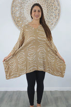Load image into Gallery viewer, Kaftan Top In Half Moon Taupe. One Size Fits All.