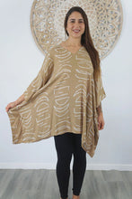 Load image into Gallery viewer, Kaftan Top In Half Moon Taupe. One Size Fits All.