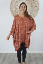 Load image into Gallery viewer, Kaftan Top In Half Moon Terracotta. One Size Fits All.