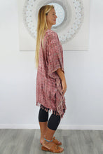 Load image into Gallery viewer, Vibrant Sienna Tie Dye Crackle Print Kaftan Top. One Size Fits All.