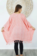 Load image into Gallery viewer, Kaftan Top in Fan Salmon. One Size Fits All.