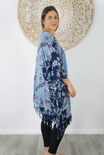 Load image into Gallery viewer, Kaftan Top Kediri Blue. One Size Fits All.