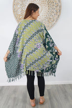 Load image into Gallery viewer, Kaftan Top in Kediri Green. One Size Fits All.