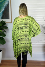 Load image into Gallery viewer, Vibrant Lime Green Africa Print Kaftan Top. One Size Fits All.