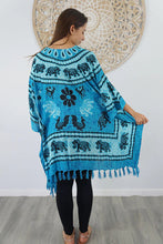 Load image into Gallery viewer, Kaftan Top Ganesha Aqua. One Size Fits All.