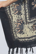 Load image into Gallery viewer, Kaftan Top Ganesha Black & Mustard. One Size Fits All.