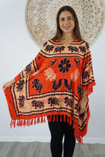 Load image into Gallery viewer, Kaftan Top in Ganesha Orange. One Size Fits All.