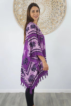 Load image into Gallery viewer, Kaftan Top Ganesha Purple. One Size Fits All.
