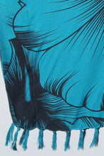 Load image into Gallery viewer, Sundrenched Outline Aqua Kaftan Top.  One Size Fits All.