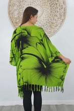 Load image into Gallery viewer, Sundrenched Outline Lime Kaftan Top.  One Size Fits All.
