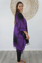 Load image into Gallery viewer, Sundrenched Outline Purple Kaftan Top.  One Size Fits All.