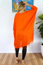 Load image into Gallery viewer, Vibrant Solid Orange Kaftan Top. One Size Fits All.
