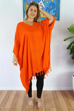 Load image into Gallery viewer, Vibrant Solid Orange Kaftan Top. One Size Fits All.
