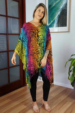 Load image into Gallery viewer, Vibrant Rainbow Cheetah Print Kaftan Top. One Size Fits All.