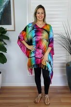 Load image into Gallery viewer, Vibrant Sunshine Rainbow Print Kaftan Top. One Size Fits All.