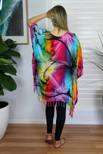 Load image into Gallery viewer, Vibrant Sunshine Rainbow Print Kaftan Top. One Size Fits All.
