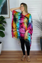Load image into Gallery viewer, Vibrant Sunshine Rainbow Print Kaftan Top. One Size Fits All.