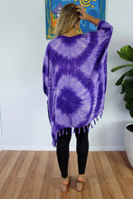 Load image into Gallery viewer, Vibrant Purple Tye Dye Kaftan Top. One Size Fits All.