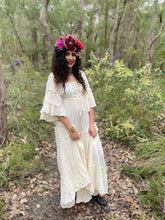 Load image into Gallery viewer, Ruby Street Australia Calico Lace Up Romantic &amp; Mystical Long Dress
