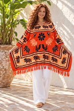 Load image into Gallery viewer, Kaftan Top in Ganesha Orange - One Size Fits All.