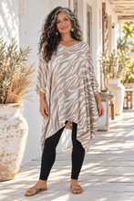 Load image into Gallery viewer, Kaftan Top in Zebra Taupe - One Size Fits All