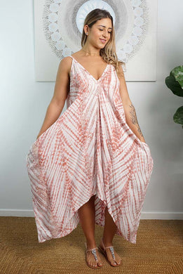 feather print dusty pink festival dress 