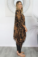 Load image into Gallery viewer, Vibrant Rarotonga black & tan kaftan top. One size fits all.