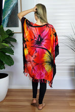 Load image into Gallery viewer, V neck Sunshine Pink kaftan top. One size fits all.