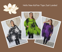 Load image into Gallery viewer, Outline Lime Kaftan Top.  One Size Fits All.
